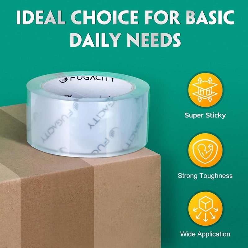 FugaCity Clear Packing Tape Refills (12 Rolls),Heavy Duty Packaging Tape for Moving Sealing, Moving Supplies Shipping Tape,2.7 Mil Thick, 2 in Wide,65 Yards Per Roll,Total 780 Yards - Image 4